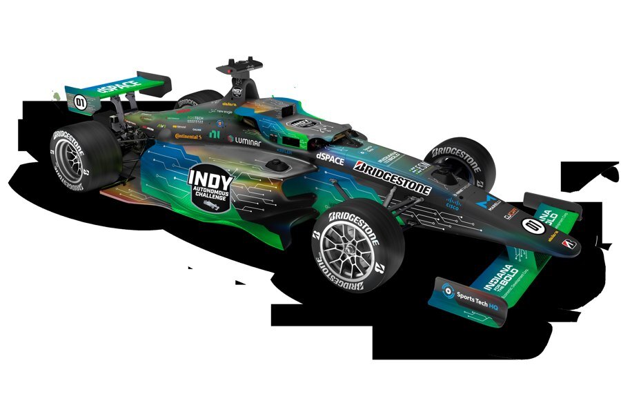 Side view rendering of the Indy Autonomous Challenge AV-24 race car